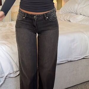 PacSun  Women's Casey Low Rise Baggy Jeans Black Tinted